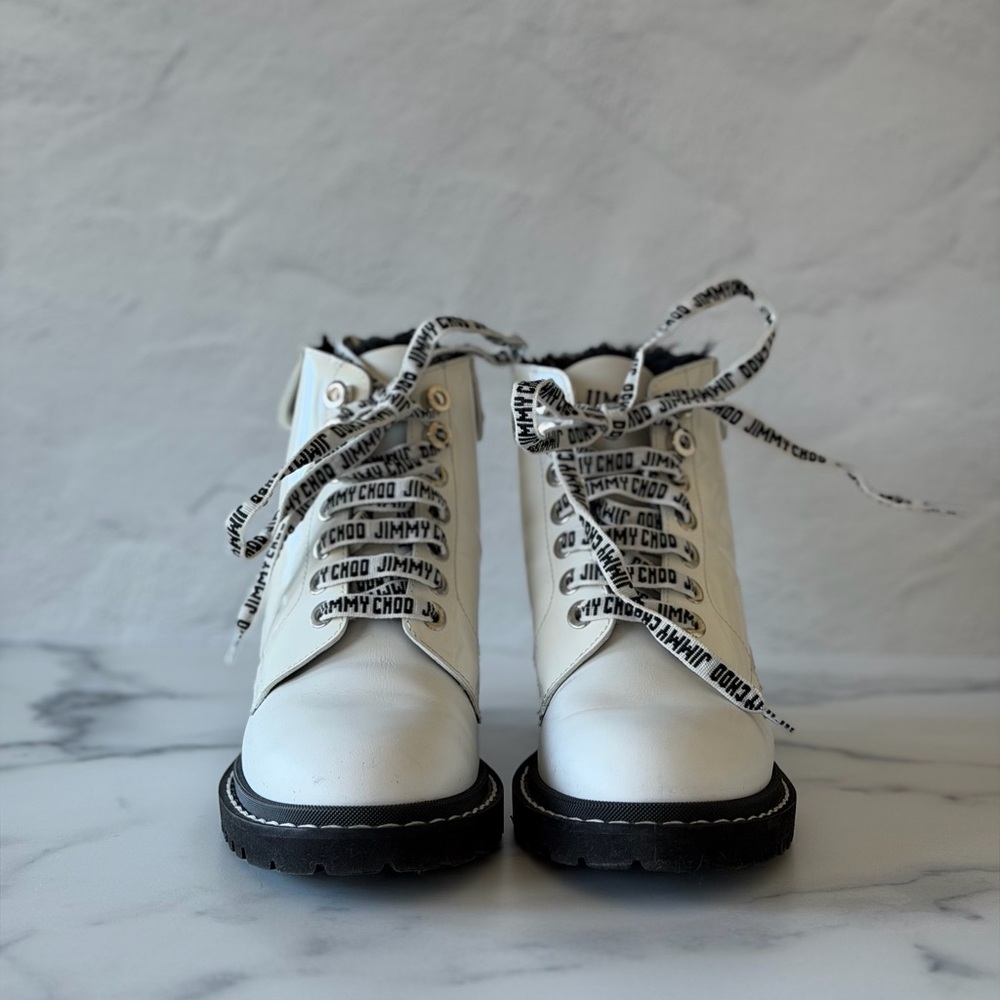 Jimmy Choo Voyager Snow White Ankle Boots